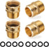 Garden Hose Connector, 3/4'' GHT Female and Male to 3/4'' NPT Male, Metal Brass Water Hose to Pipe Thread Adapters and Fittings...