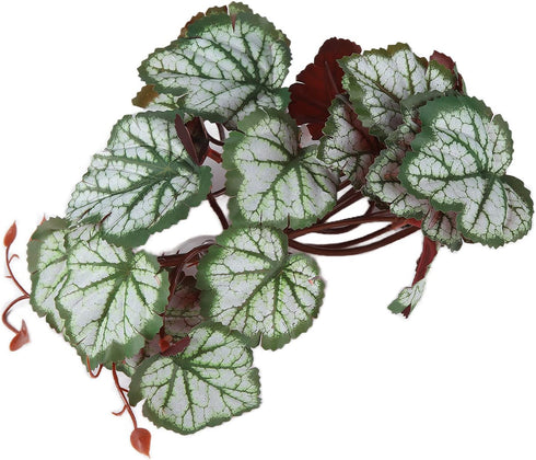 2Pcs Artificial Reptile Plant, Plastic Simulation Vine Lifelike Aquarium Fish Leaves Decoration with Suction Cup, Pets Fake Green Plastic Ornament...