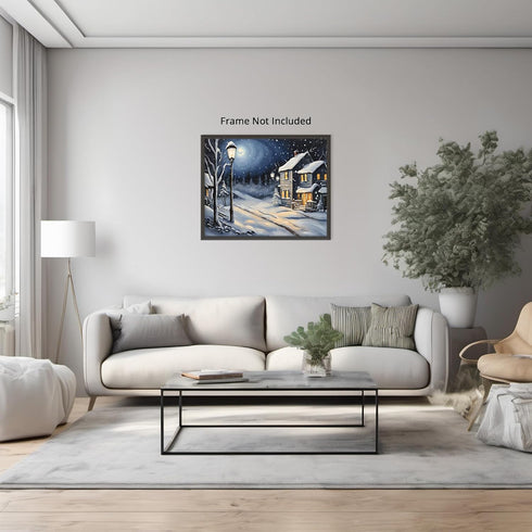 Posterizer 1 pcs- quaint old village-building in nature-night sky 17-Landscape & Nature Art-Floral Botanical Art- Decor for Home & Office- unframe...