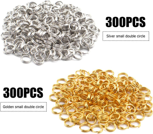 Aylifu 6mm Split Rings, 600 Pieces Small Split Key Rings Double Loop Jump Rings Connectors for DIY Jewelry Making - Silver and Gold...