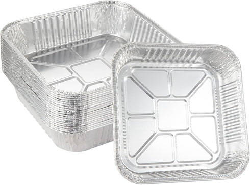 10pack- 8 x 8 Aluminum foil Pans Disposable Heavy Duty Square baking Cake Pans, Cooking Tins Homemade Breads Oven Pans,Foil Pans, Baking cake Pans...