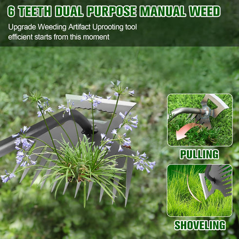 Weeding Artifact Uprooting Weeding Tool, 2024 Upgraded Weed Puller Tool with Handle, Durable Manganese Steel Hand Weeder Tool, Manual Multifunctio...