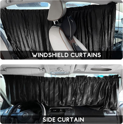 ZATOOTO Car Curtains - Divider Privacy Window Sun Shade - Side Windshield Magnetic Sunshades Covers - Travel Removable Simple...