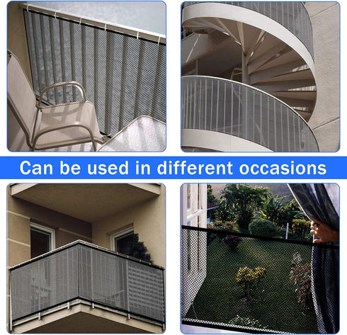 Stairway Net, Baby Gate for Stairs with No Drilling, Baby Safety Banister Guard Rail Net, 18 ft L x 2.66 ft H, Safety Net Balcony Banister Stair N...