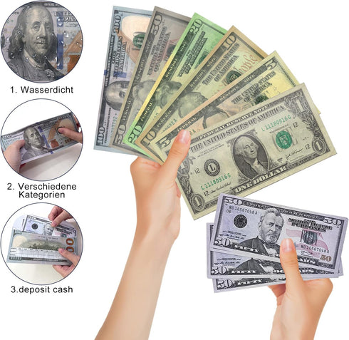 Cash Envelopes for Budget System – Money Envelopes for Budgeting and Saving, Tear and Water Resistant, Includes 12 Expense Tracking Budget Sheets,...