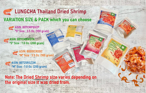 Thai Sea food Banana shrimp Dried shrimp Seafood grade A for Cooking & Snack umami taste For Thai food menu 100 g....