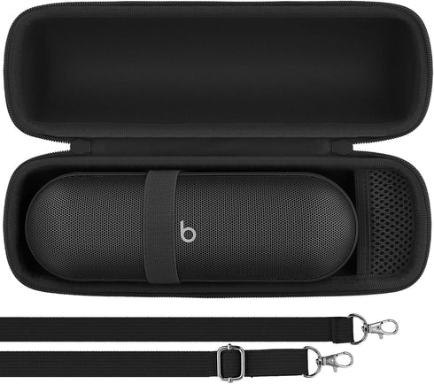 co2CREA for Beats Pill Wireless Bluetooth Speaker Hard Protective Case with shoulder strap, Portable Travel Case Replacement (Matte Black Case)...