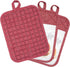 Pot Holders Set of 3 Silicone Printing Non Slip Heat Resistant, Yarm-Dyed Hot Pads Cotton Home Kitchen Cooking Barbecue Microwave Women Men Machin...