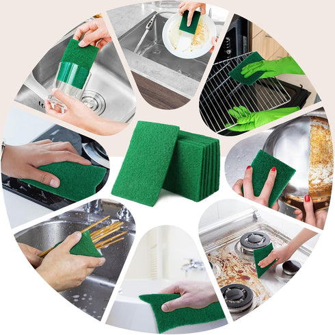 AIDEA Heavy Duty Scouring Pads, Reusable Dish Scrubber Pads for Household and Kitchen, Multipurpose Scour Pads for Cleaning, 24 Pack, 5.5in*3.5in...