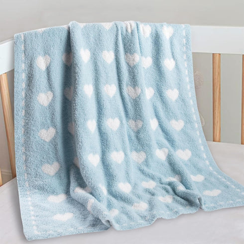 Kid Nation Super Soft Baby Blanket with Heart Blue 30 x 40 inch...
