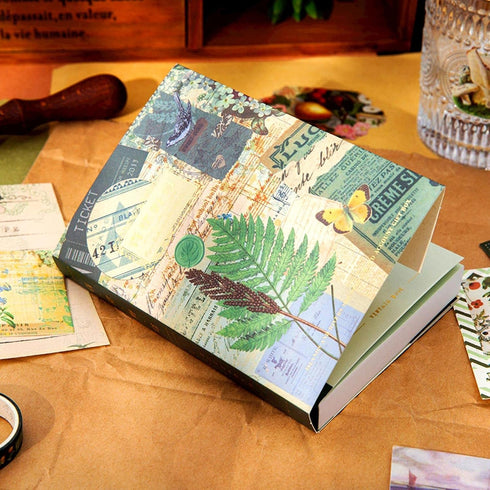 LCLAIDYDY Scrapbooking Supplies Kit,Vintage Botanical Aesthetic Scrapbook Kit,Bullet Junk Journal Kit with Journaling,A6 Grid Notebook,Stationery,...