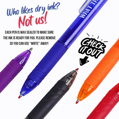 Funny Pens for Adults with Erasable Gel Ink Refills Included, 8 Pack Funny Pens for Coworkers with Ink Refills, Funny Nurse Pens, Funny Work Pens,...