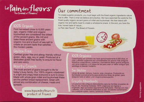 Le Pain des Fleurs Crispbread, Ancient Grain, 4.4 Ounce (145253)...