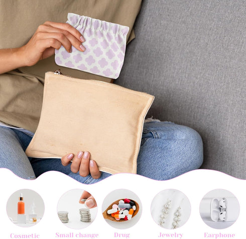 Qianyu 3 Pcs Mini Makeup Bag Self-Closing Small Cosmetic Pouch No Zipper Waterproof Coin Purse Portable Travel Kit Toiletries Storage Case Organiz...