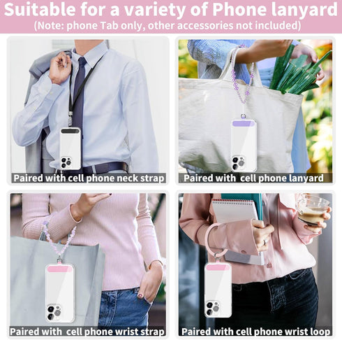 Phone Tether Tab for iPhone, Cell Phone Lanyard Patch, Phone Strap Replacement Part for All Full Phone Cases (Pink)......