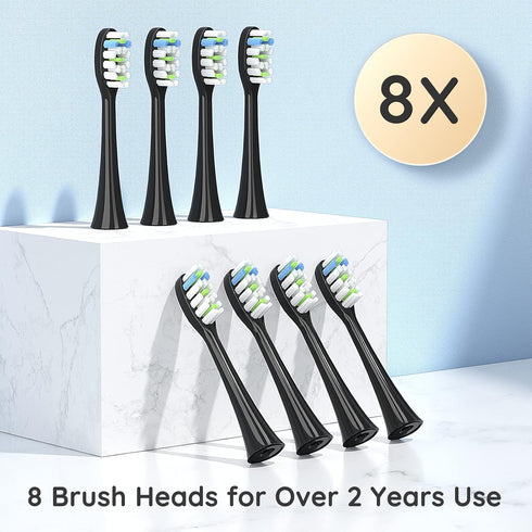 Sonic Electric Toothbrush, Sonic Toothbrush with 5X More Effective Cleaning Power, Rechargeable Electric Toothbrush with 8 Brush Heads, 4 Modes, L...