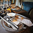 Serrated Steak Knives, Stainless Steel Sharp Blade Flatware Steak Knives Set of 6, Unique Hammered Pattern Hollowed Handle,4.5 In,For Kitchen Rest...