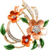 Navachi 18k Gold Plated Multicolor Enamel Flower Ornaments Green Leaves Crystal Brooch Pin...