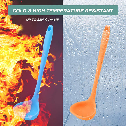5 Pieces Silicone Ladles for Cooking - Small Soup Ladle Spoon Heat Resistant Kitchen Ladle Spoons, Cooking and Serving Spoon for Soup Sauce Chili ...