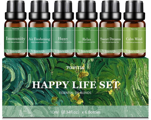Essential Oils Blends Set for Diffusers for Home, Aromatherapy Diffuser Oil Scents - Calming, Sweet Dreams, Immunity, Relax, Mood, Fresh Air, Frag...