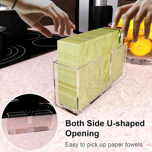 Acrylic Napkin Holders, Guest Towel Dispenser Napkin Paper Stand, 9 Inch Clear Hand Towel Storage Tray for Bathroom Vanity Countertop, Kitchen Cou...