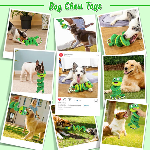 Interactive Dog Squeaky Toys, Plush Dog Chew Toys for Large Medium Small Smart Breed, Puppy Toys for Boredom and Stimulating, Tug of War Dog Toys ...