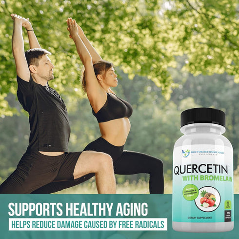 DOCTOR RECOMMENDED SUPPLEMENTS Quercetin 800mg w/Bromelain 165mg Per Serving- 120 Veggie Capsules-Full 60 Day Supply, Vitamin Supplement to Suppor...