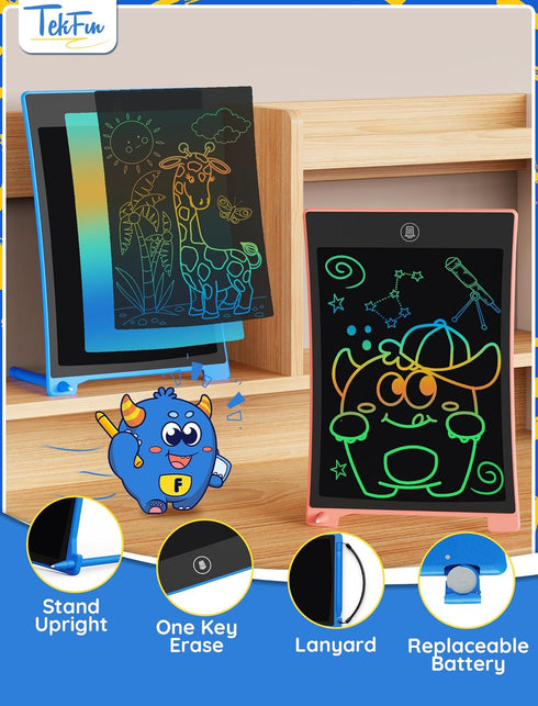TEKFUN Kids Toys,10in 2 Pack LCD Writing Tablet Coloring Doodle Drawing Board Pad for Kids with Stylus, Car Trip Educational Toys Easter Toys Birt...
