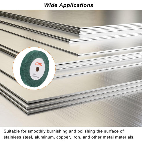 uxcell 150mm x 25mm 240 Grit Non-Woven Polishing Burnishing Wheel Nylon Wire Drawing Abrasive Flap Wheel for Stainless Steel Copper Green...