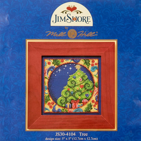 Mill Hill 143290/Jim Shore Counted Cross Stitch Kit 5"X5", Tree (18 Count),White...