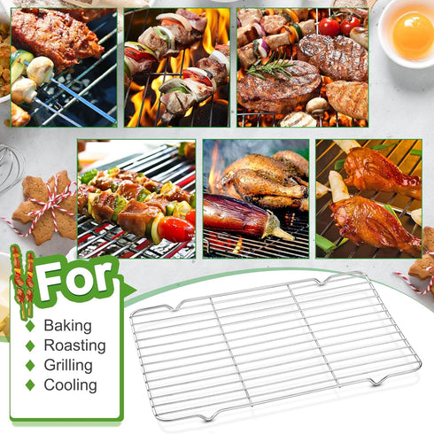 Cooling Rack and Baking Rack with Stainless Steel, 2 - Pack Heavy Duty Cooling Racks for Cooking and Baking, Sturdy Cookie Cooling Rack 13.5 x 9.4...