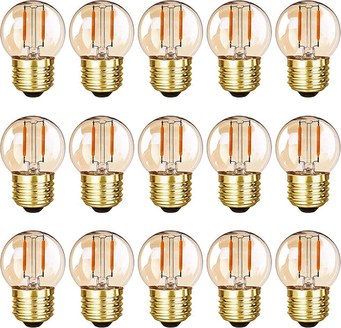 G40 Low Watt Light Bulb Edison LED Bulb Mini Globe Light Bulbs 1W Equivalent to 10Watt Incandescent E26 Screw Base Led Bulbs Ultra Warm White 2200...