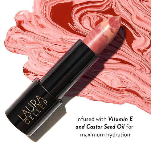 LAURA GELLER NEW YORK Italian Marble Sheer Lipstick - Honey Bun - Hydrating & Lightweight - Vitamin E & Caster Seed Oil - Cream Finish...