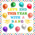 56pcs Happy New Year Chalkboard Set with 50pcs Balloons and 10 Sheets Glue Points, Let’s End This Year with A Bang Funny Paper Cut-outs School Cla...