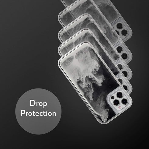 SteepLab Flowing Neon Sand Liquid Case for iPhone 12 Pro Max (2020, 6.7") - Full Body Protection with Raised Bezel - Hi Contrast Black n White...