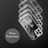 SteepLab Flowing Neon Sand Liquid Case for iPhone 12 Pro Max (2020, 6.7") - Full Body Protection with Raised Bezel - Hi Contrast Black n White...