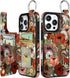 Shorogyt for iPhone 13 Pro Wallet Case with Card Holder, Designer Mushroom Flower Pattern Kickstand Magnetic Clasp Back Flip Folio Leather Phone C...