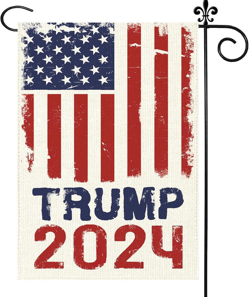 Trump 2024 Flag 12x18 Double Sided Garden Flag American Patriotic USA Flag - Take America Back Garden Flags for Outside Lawn Decor Yard Flag for D...