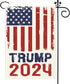 Trump 2024 Flag 12x18 Double Sided Garden Flag American Patriotic USA Flag - Take America Back Garden Flags for Outside Lawn Decor Yard Flag for D...
