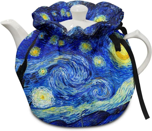 Starry Night by Van Gogh Print Tea Cosy Cover Teapot Warmer Teapot Cover Tea Pot Decor Cover, Tea Cozy for Kitchen Home Tea Pot Tea Kettle Quilt...