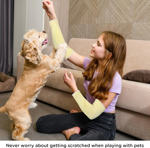 Neer 4 Pair Protective Arm Sleeves for Thin Skin Anti-Cut Burn Resistant Cover Forearm Sleeve for Cooking Construction(Black, Blue, Gray, Yellow, ...