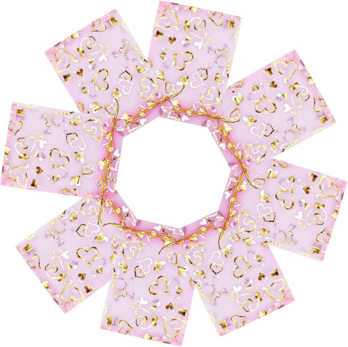 100PCS Heart Printed Organza Bags Gift Jewelry Candy Bags for Wedding Valentine's Day Mother's Day Party Christmas 5x7Inch...