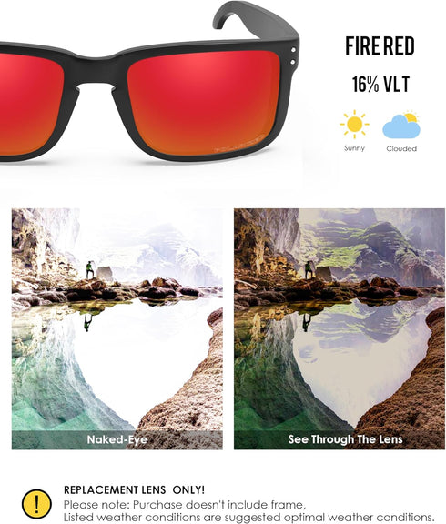 BLAZERBUCK Replacement Lenses for Oakley Holbrook OO9102/Holbrook Asian Fit OO9244/Holbrook Mix OO9384 Sunglass...