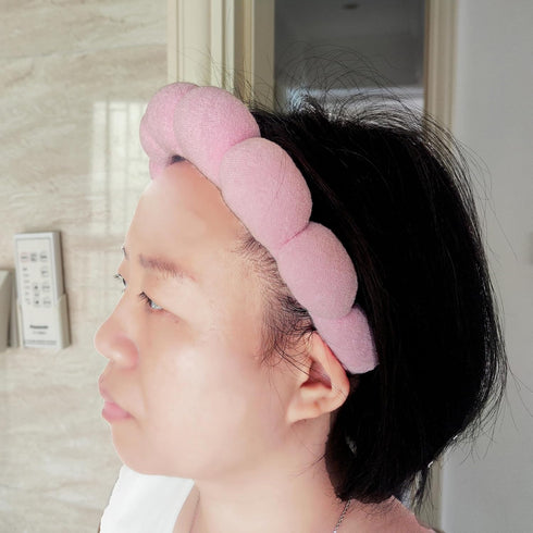 Fashion Spa Headband Wristband Set for Washing Face Get Ready Hairband Sponge Makeup Skincare Headband Wrist Band Soft Hairband for Women Girls Pu...