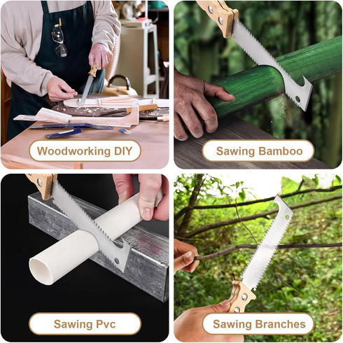 Hand Saw for Woodworking Hand Tools,6 inch Double Edge TPI 11 Pull Saw Flush Cut Saw for Wood, Small Trim Saw for Outdoor Camping Garden...