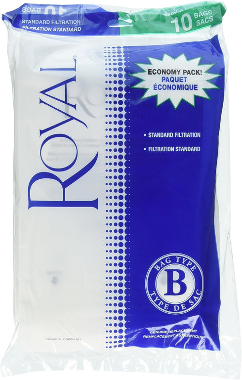 Royal Dirt Devil 2066247001 Paper Bag, Royal Type B Upright Top Fill 10 Pk, White...