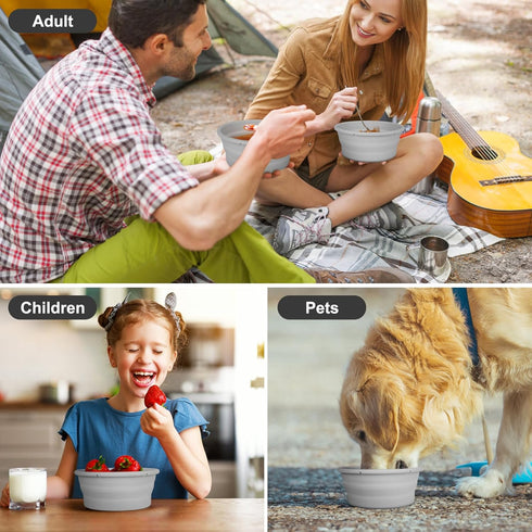 Collapsible Food Storage Containers BPA Free Collapsible Bowls for Camping Hiking Backpacking Travel Microwave, Dishwasher and Freezer Safe Foldab...