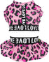Fitwarm 2 Piece Leopard Quick Dry Dog Cooling Vest, Breathable Summer Dog Clothes with Crop Top and Skirt, Stretchy Beach Pet Dress, Pink, XS...