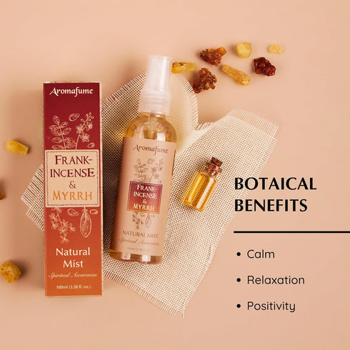 Frankincense & Myrrha Natural Resin Mist Spray by Aromafume | 100 ml / 3.3oz | Ideal for deep relaxation, spirituality & rituals | Made with Pure ...