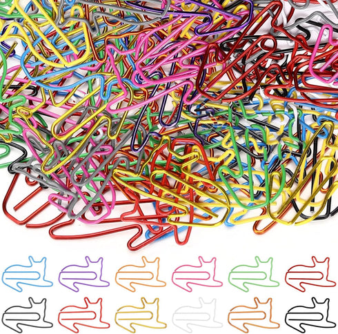 100 Pcs Paper Clips 1.34 x 0.8 Inches Multicolored Paper Clips Cute Paper Clips Journaling Supplies for Bookmark Study Gifts (Cat)...